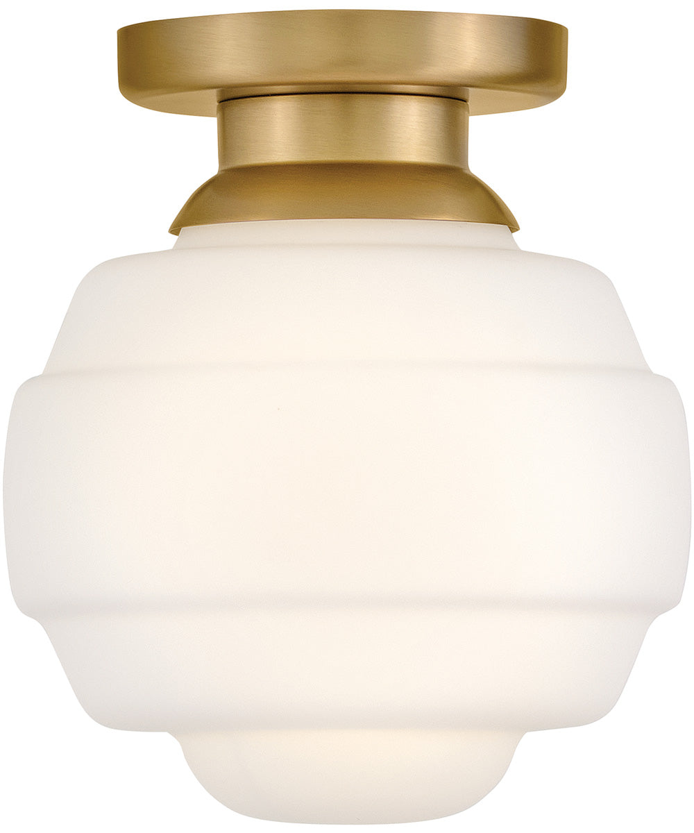 Penny 1-Light Extra Small Flush Mount in Lacquered Brass
