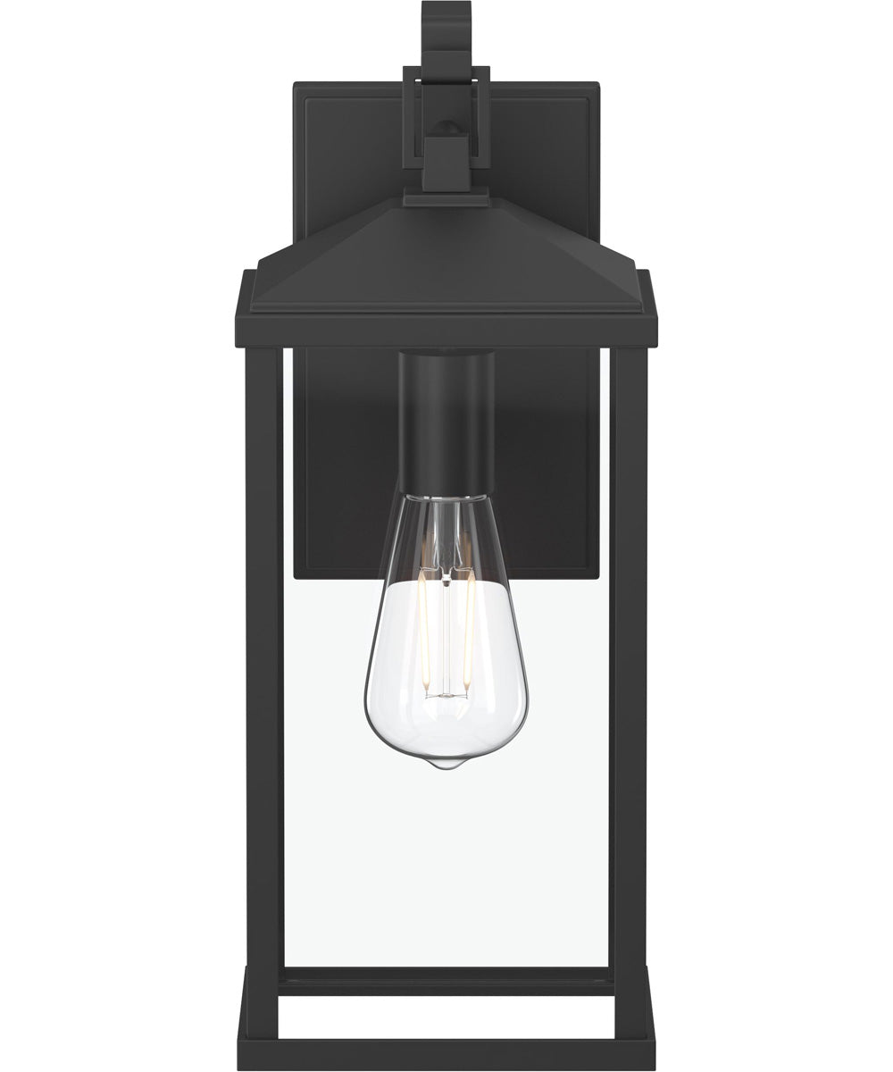 Cantley Large Outdoor Wall Lantern with Clear Glass Panels Matte Black