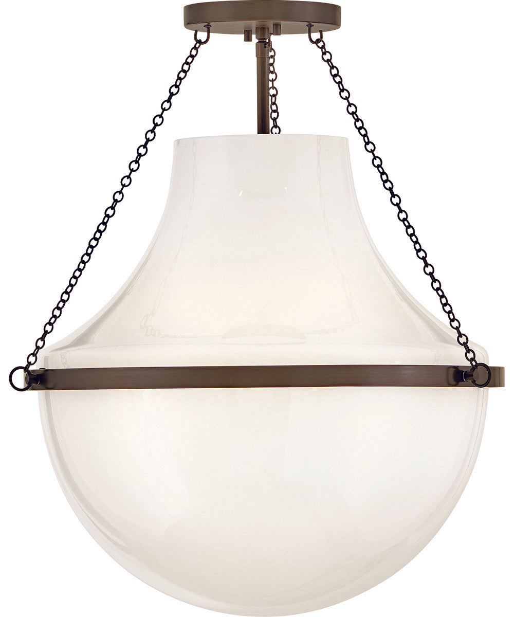Collins 1-Light Medium Semi-Flush Mount in Heritage Bronze