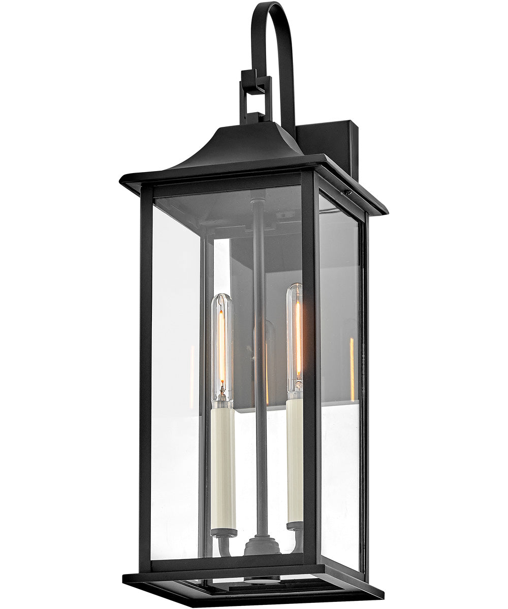 Nolan 2-Light Medium Wall Mount Lantern in Black