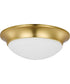 2-Light 14" Etched Glass Flush Mount Satin Brass