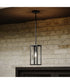 Ryle 1-Light Outdoor Pendant Light with Clear Glass Panels Matte Black
