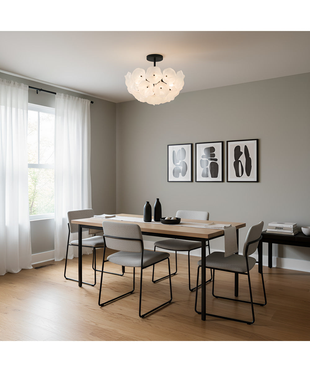 Audrey 4-light Semi Flush Mount Matte Black