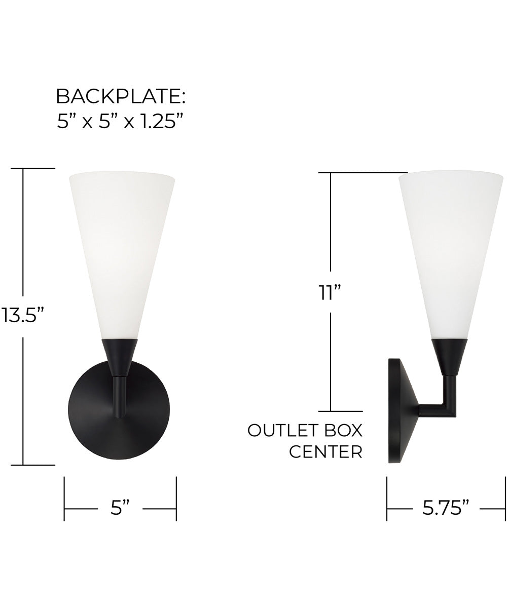 Gatsby 1-Light Sconce Matte Black