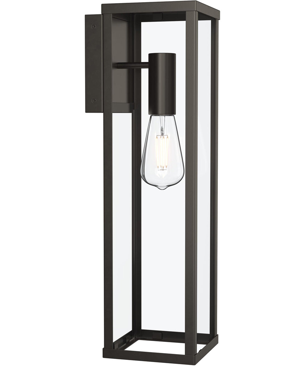 Ryle 1-Light Extra Large Wall Lantern with Clear Glass Panels Antique Bronze