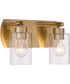 Hendrix 2-Light Lighting Satin Brass