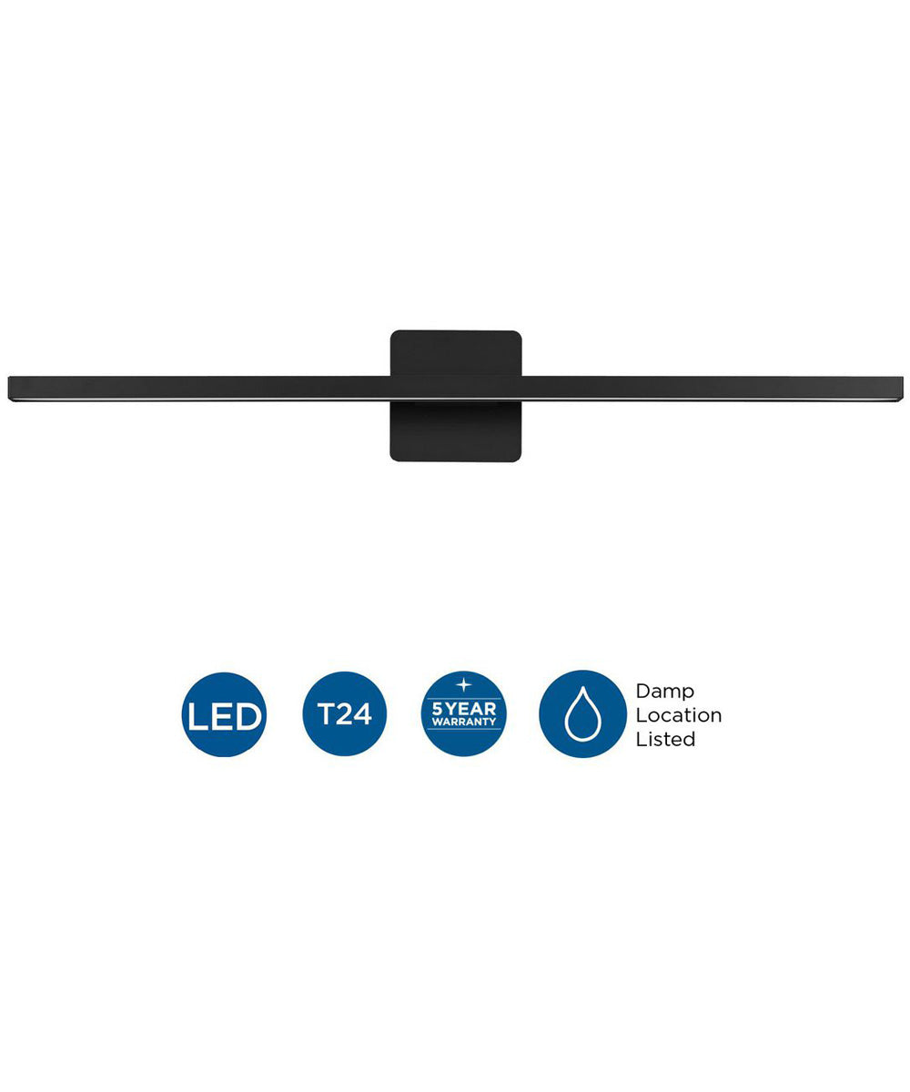 Phase 5 32 in. Slim Modern 3CCT Integrated LED Linear Vanity Light Matte Black