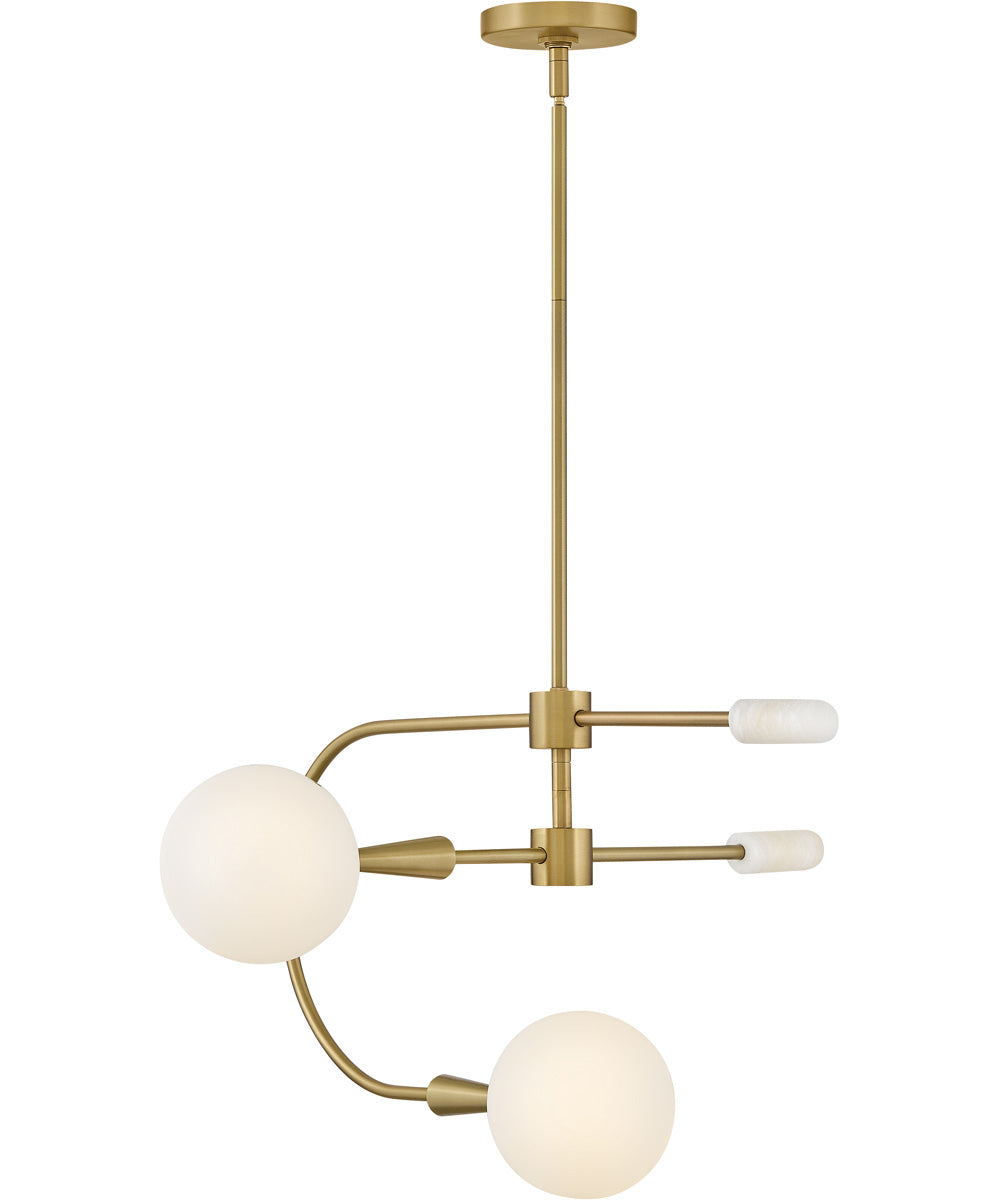 Maude 2-Light Medium Single Tier in Lacquered Brass