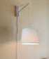 14"W MAST Plug-In Wall Mount Pendant 1 Light White Cord/Arm White Shade