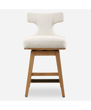 Klismos Off-White Fabric Counter Stool