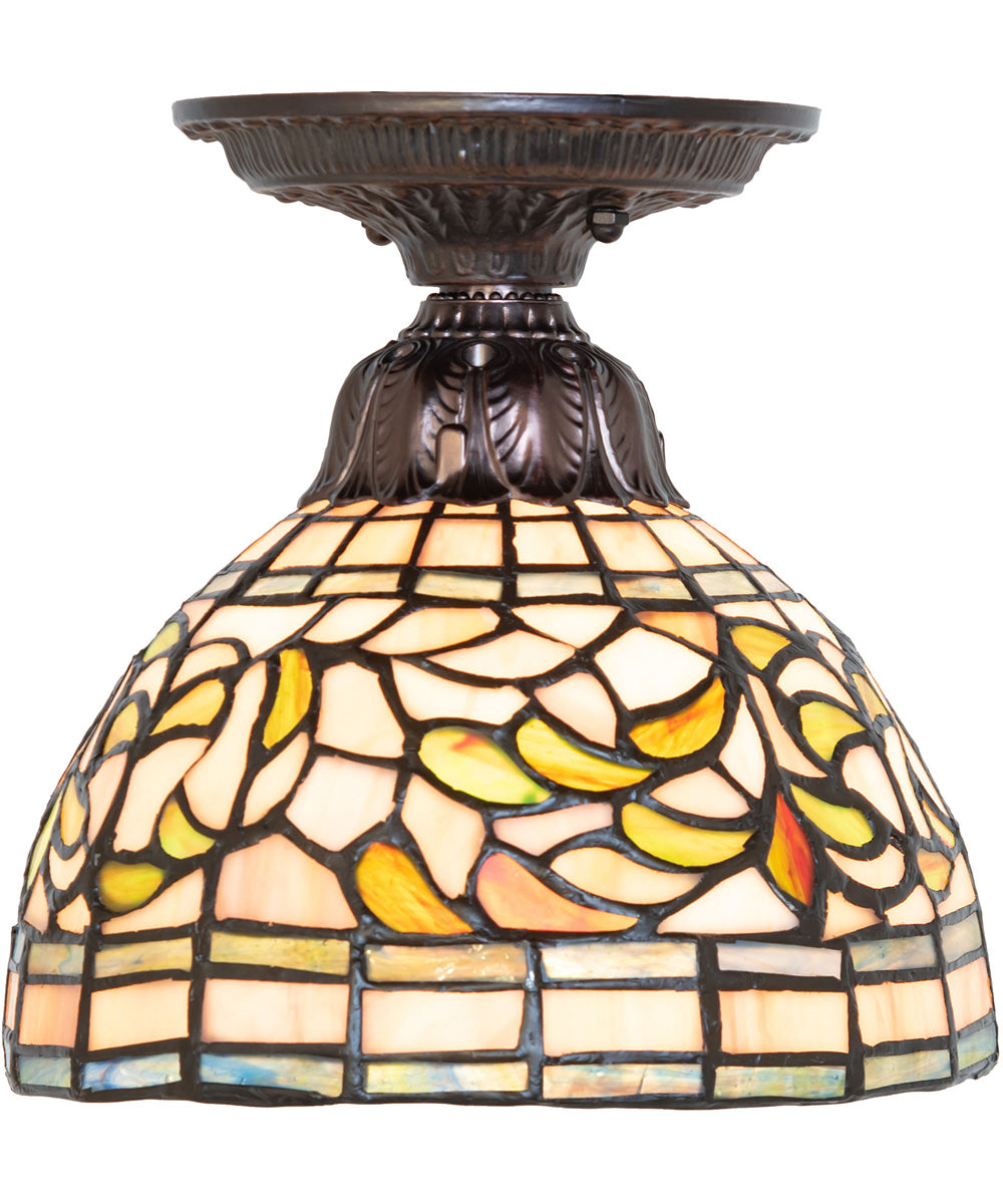 8" Wide Tiffany Turning Leaf Flushmount