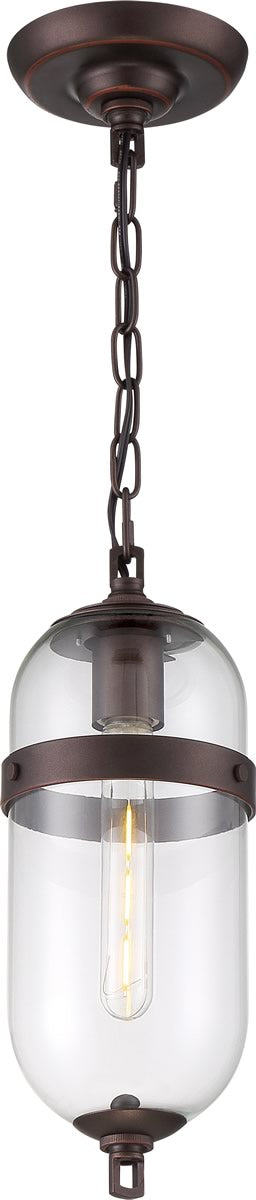 6"W Fantom 1-Light Pendant Mahogany Bronze / Clear