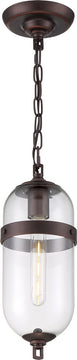 6"W Fantom 1-Light Pendant Mahogany Bronze / Clear