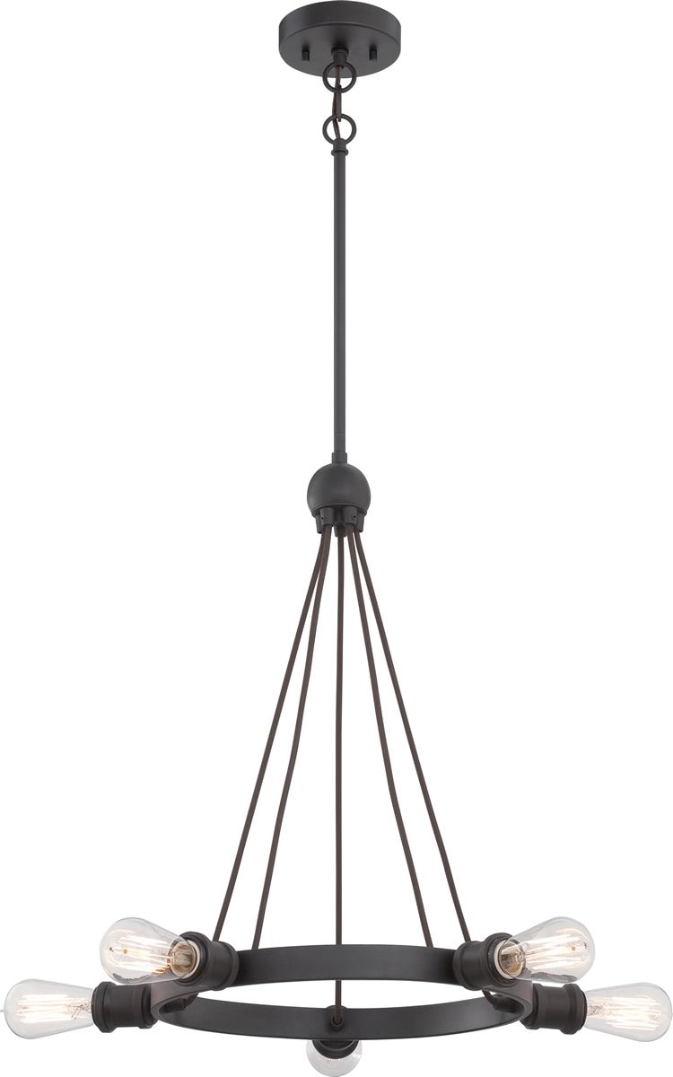 28"W Paxton 5-Light Chandelier Aged Bronze