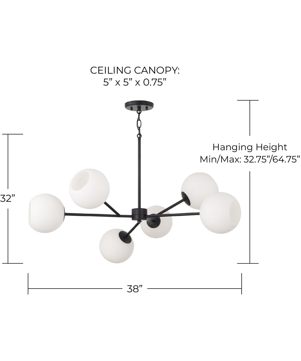 Atlas 6-Light Chandelier Matte Black