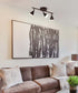 Alsy 19"W 3-Light LED Track Bar Modern Light Fixture, Matte Black with Frosted Acrylic Shades