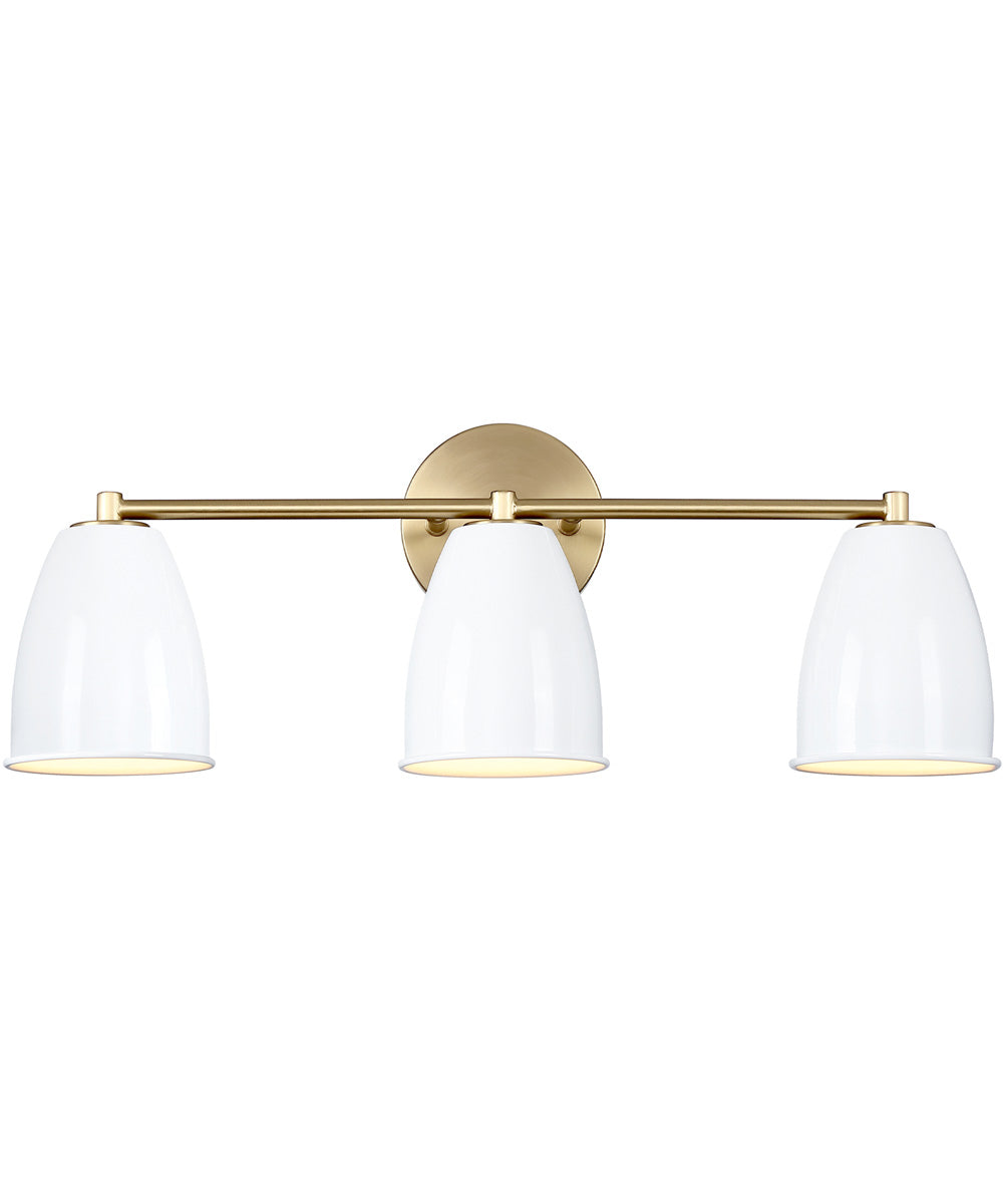 Biba 3 Light Vanity Brushed Gold
