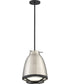 11"W Thrust 1-Light Pendant Brushed Nickel / White Accents