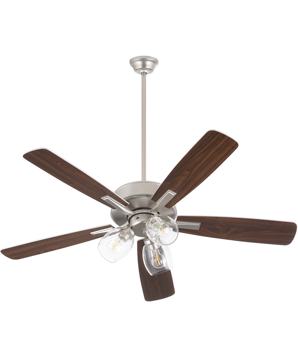 52" Ovation 3-light Ceiling Fan Satin Nickel
