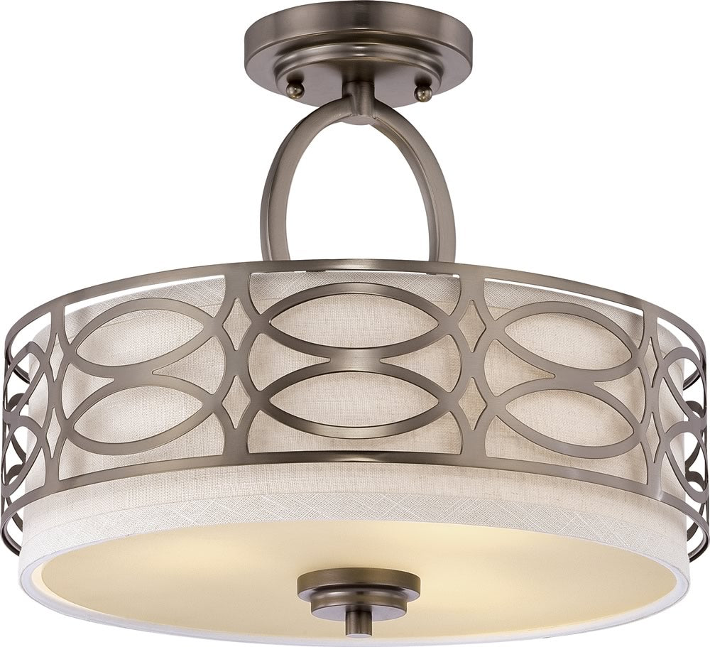 15"W Harlow 3-Light Close-to-Ceiling Hazel Bronze