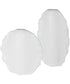 Ruffled Feathers Modern White Vases, Set of 2