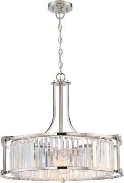 25"W Krys 4-Light Pendant Polished Nickel