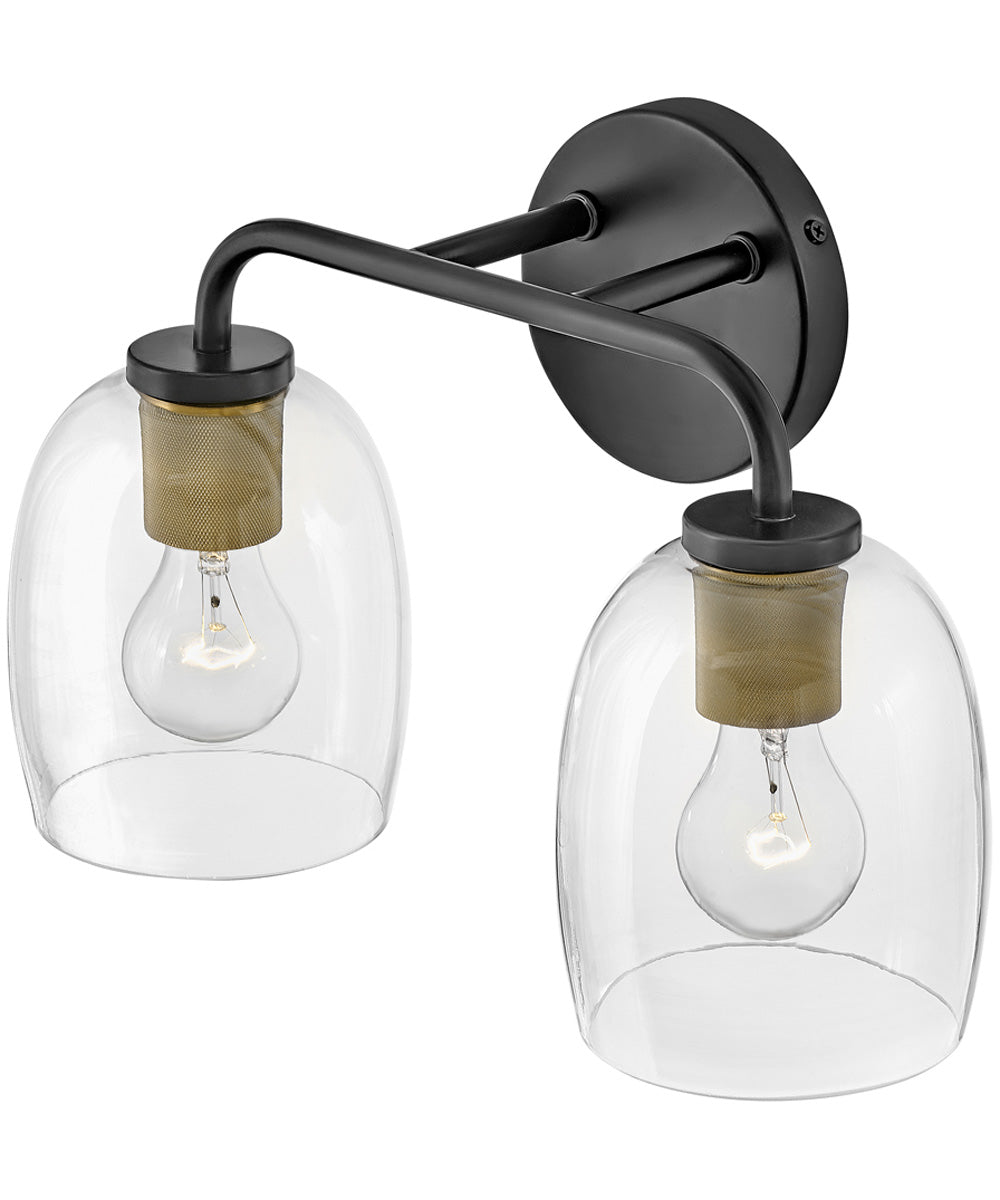 Percy 2-Light Small Two Light Vanity in Black