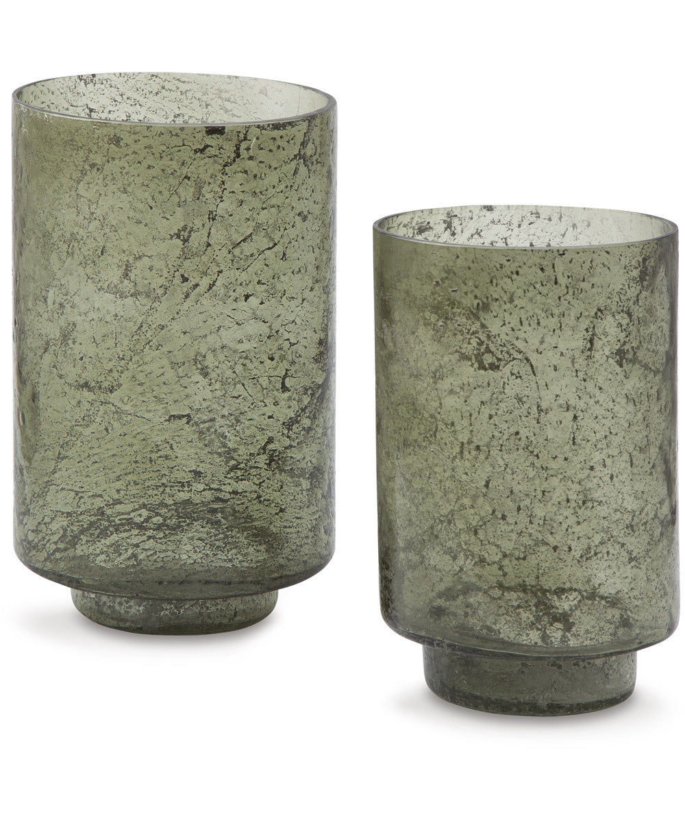 Clarkton Candle Holder Set Set of 2 Green