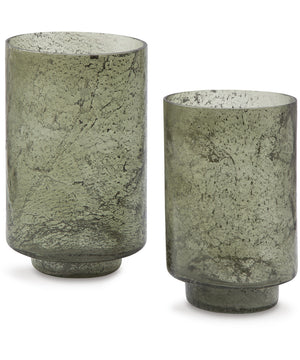 Clarkton Candle Holder Set Set of 2 Green