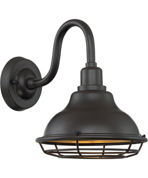 12"H Newbridge 1-Light Outdoor Dark Bronze / Gold