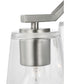 Vertex 3-Light Clear Glass Convertible Chandelier Brushed Nickel