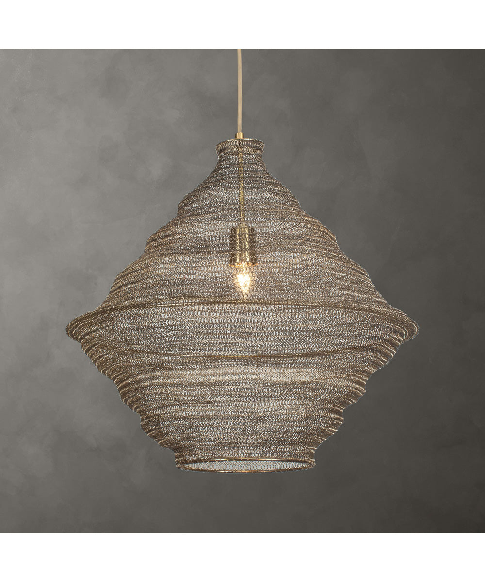 Sigh Woven Brass 1 Light Pendant