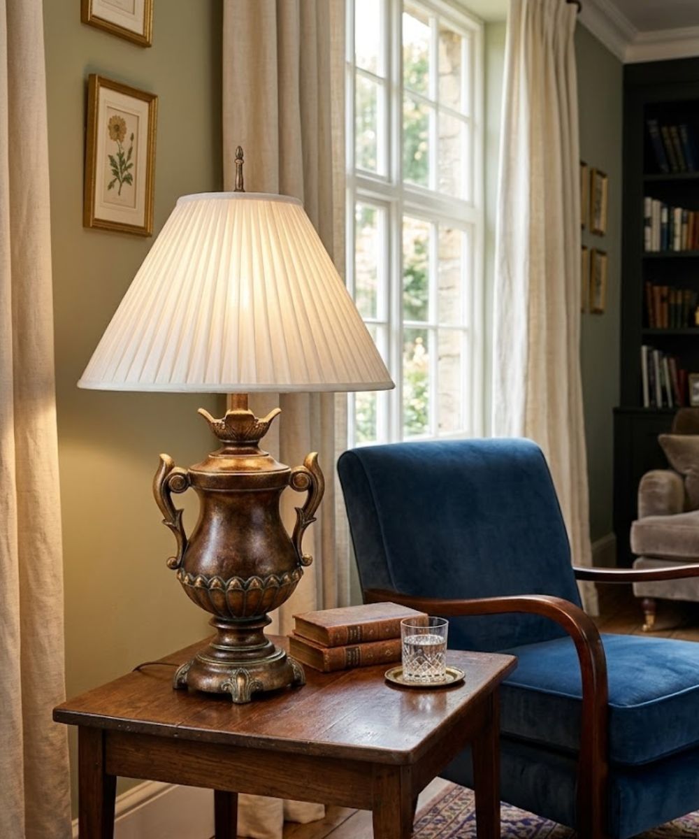 31"H 3-Way Table Lamp Amber Tortoise Shell