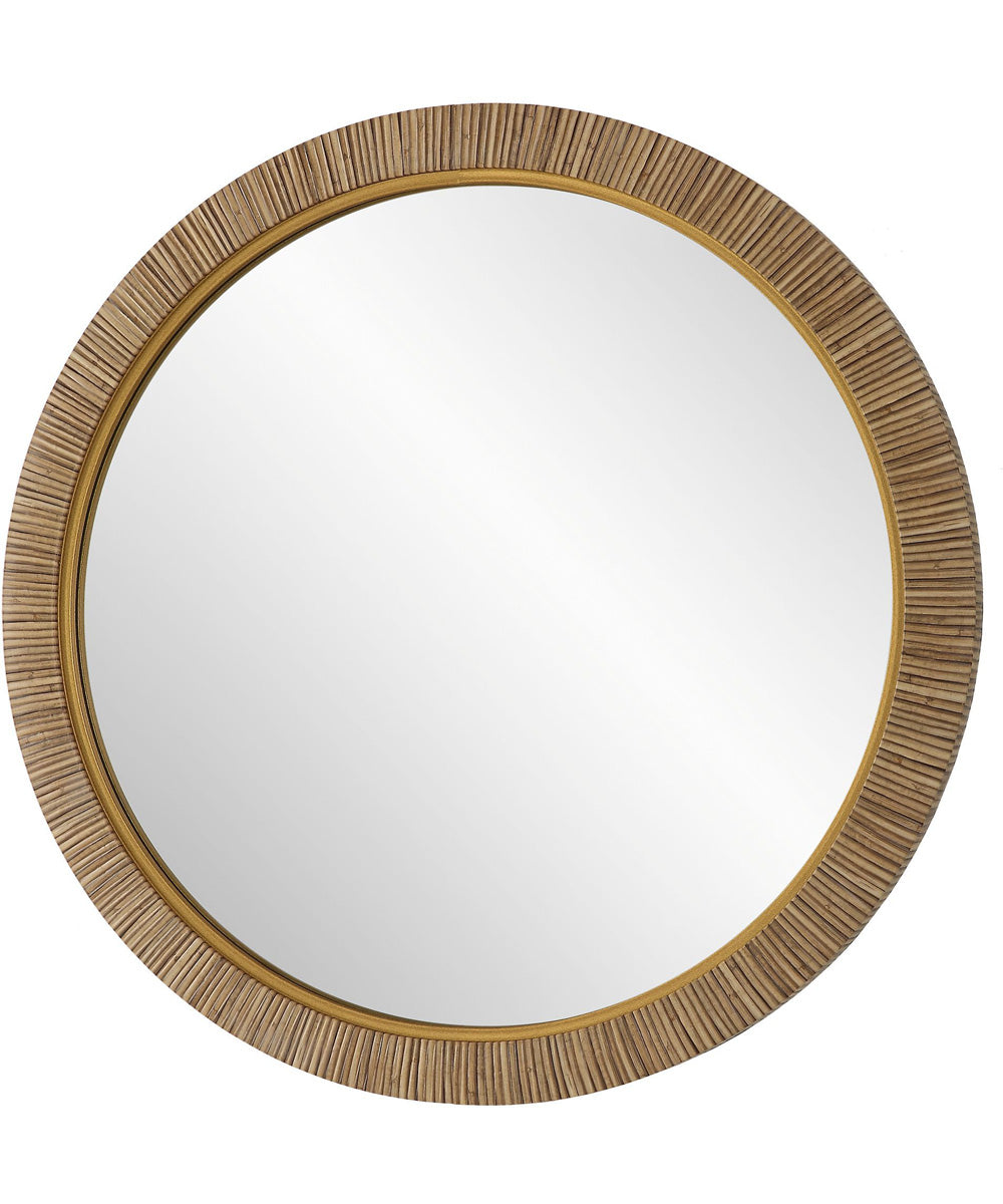 30x30" Wall Mirror Texturde Rattan-Effect