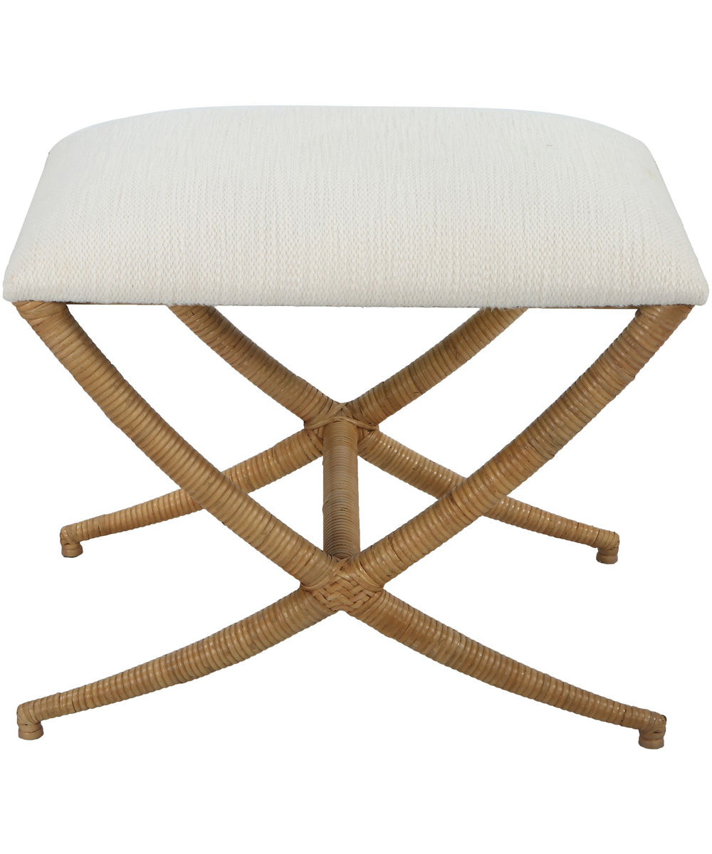 Expedition White Fabric Small Bench