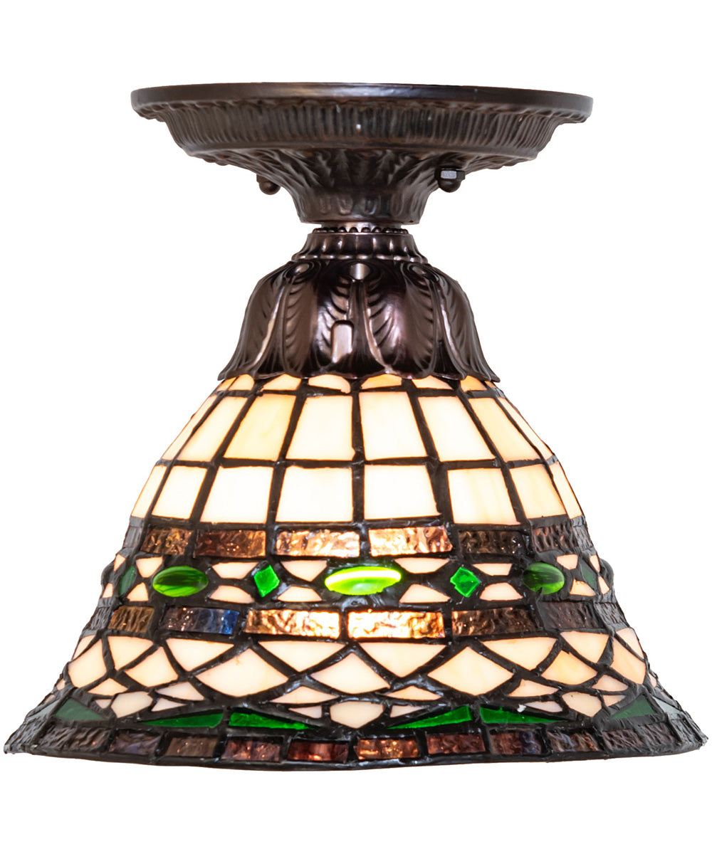 8" Wide Tiffany Roman Flushmount