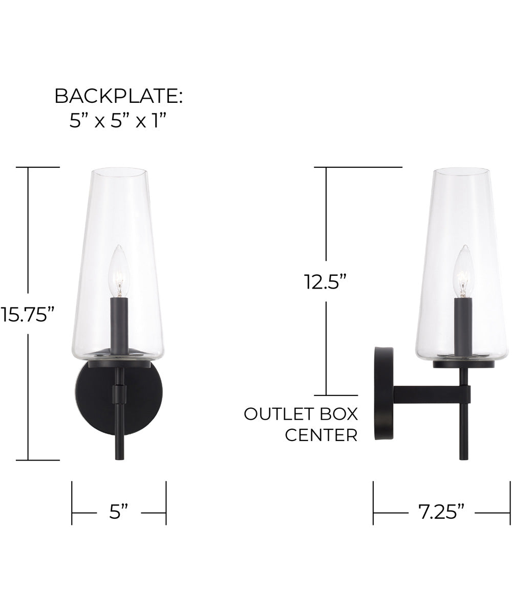Aaron 1-Light Sconce Matte Black