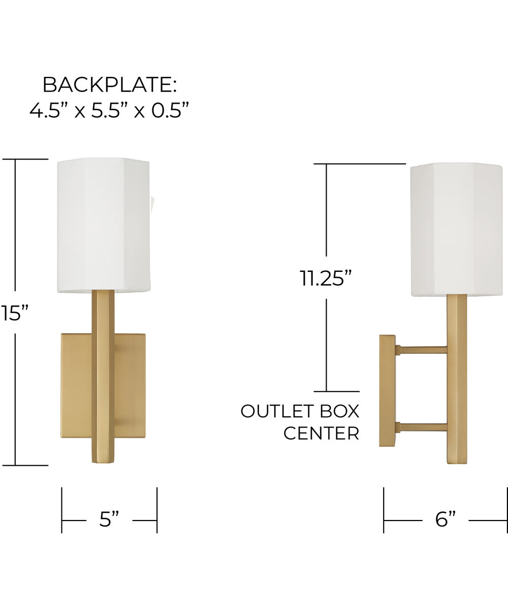 Adrian 1-Light Sconce Aged Brass