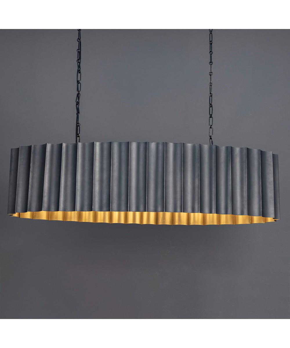 Allegra 5-Light Linear Pendant Gunmetal / Gold