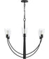 Jheni 6-Light Chandelier with Clear Glass Shades Matte Black