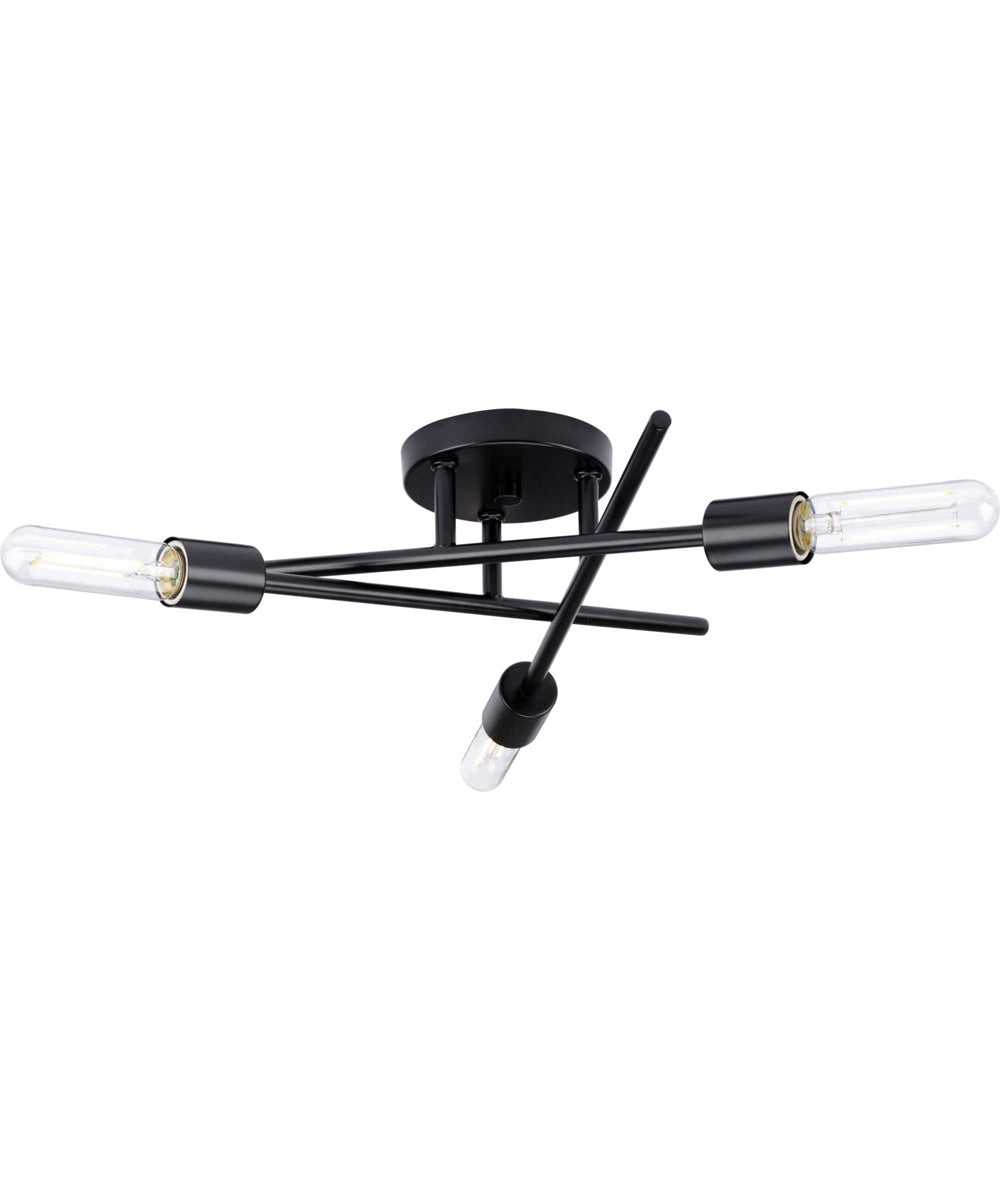 Astra 3-Light 18" Modern Semi-Flush Mount Light Matte Black
