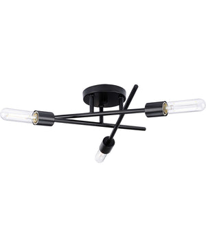 Astra 3-Light 18" Modern Semi-Flush Mount Light Matte Black