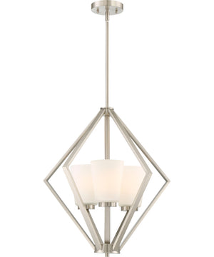 Nome 3-Light Pendant Brushed Nickel