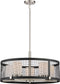 26"W Pratt 5-Light Pendant Black / Brushed Nickel Accents
