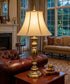 33"H 3-Way Table Lamp Antique Brass