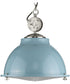 Medal 1-Light Clear Patterned Glass Coastal Pendant Light Coastal Blue