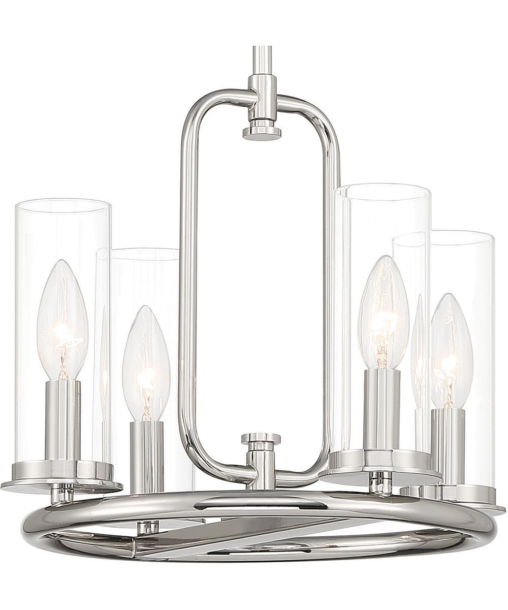 Hudson Heights 4 Light Pendant Convertible Polished Nickel