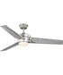 Kasota 56" 3-Blade Charcoal Linen/Indoor/Outdoor LED DC Motor Modern Ceiling Fan Painted Nickel