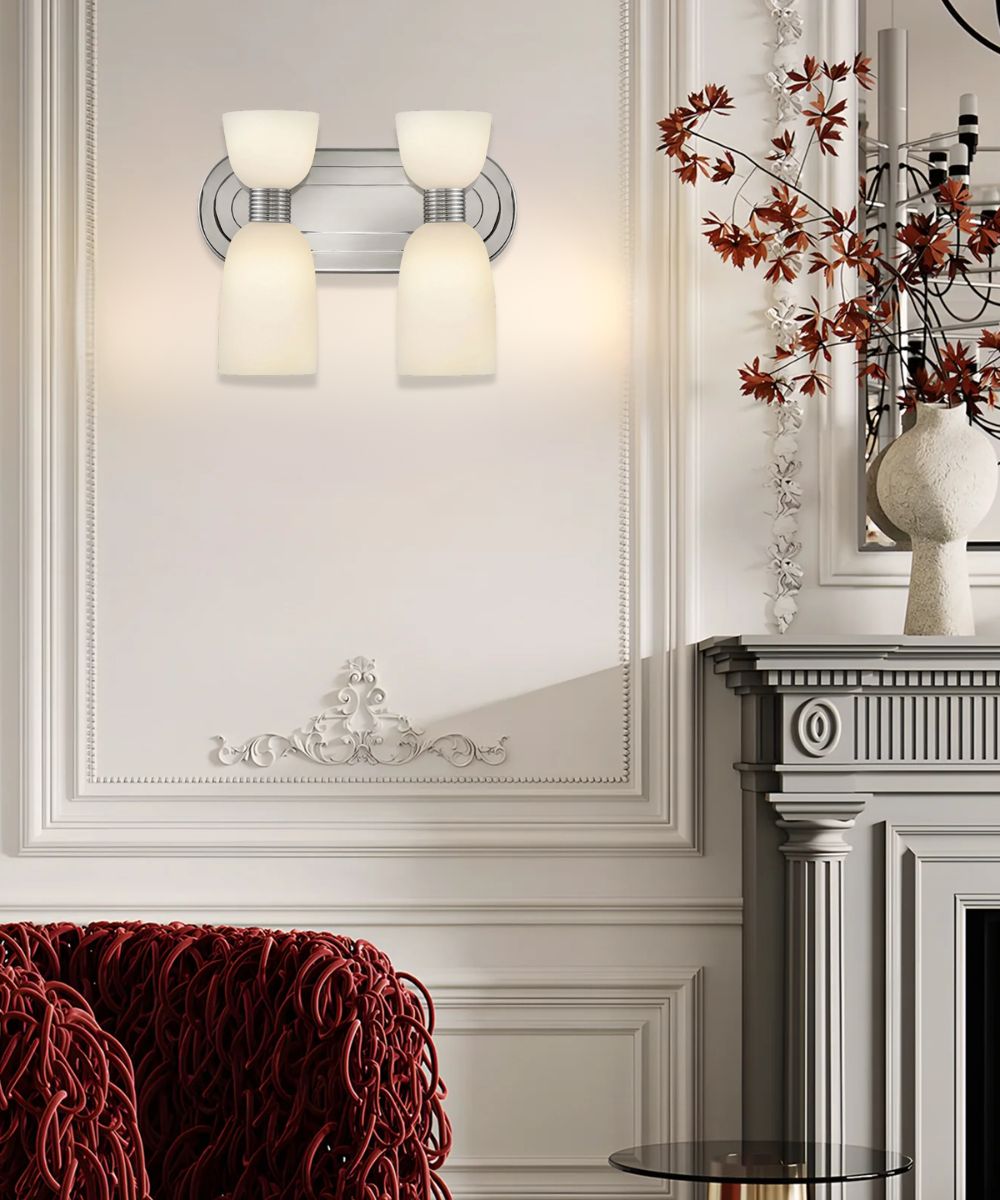 Tallulah 4-Light Small Two Light Vanity in Polished Nickel