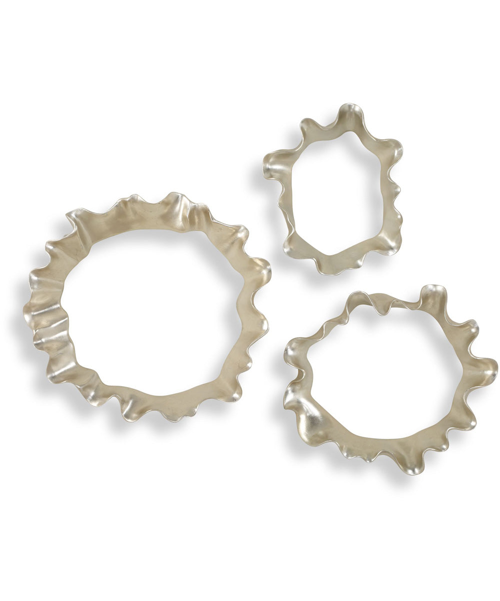 Ripple Effect Silver Wall Art Set of 3
